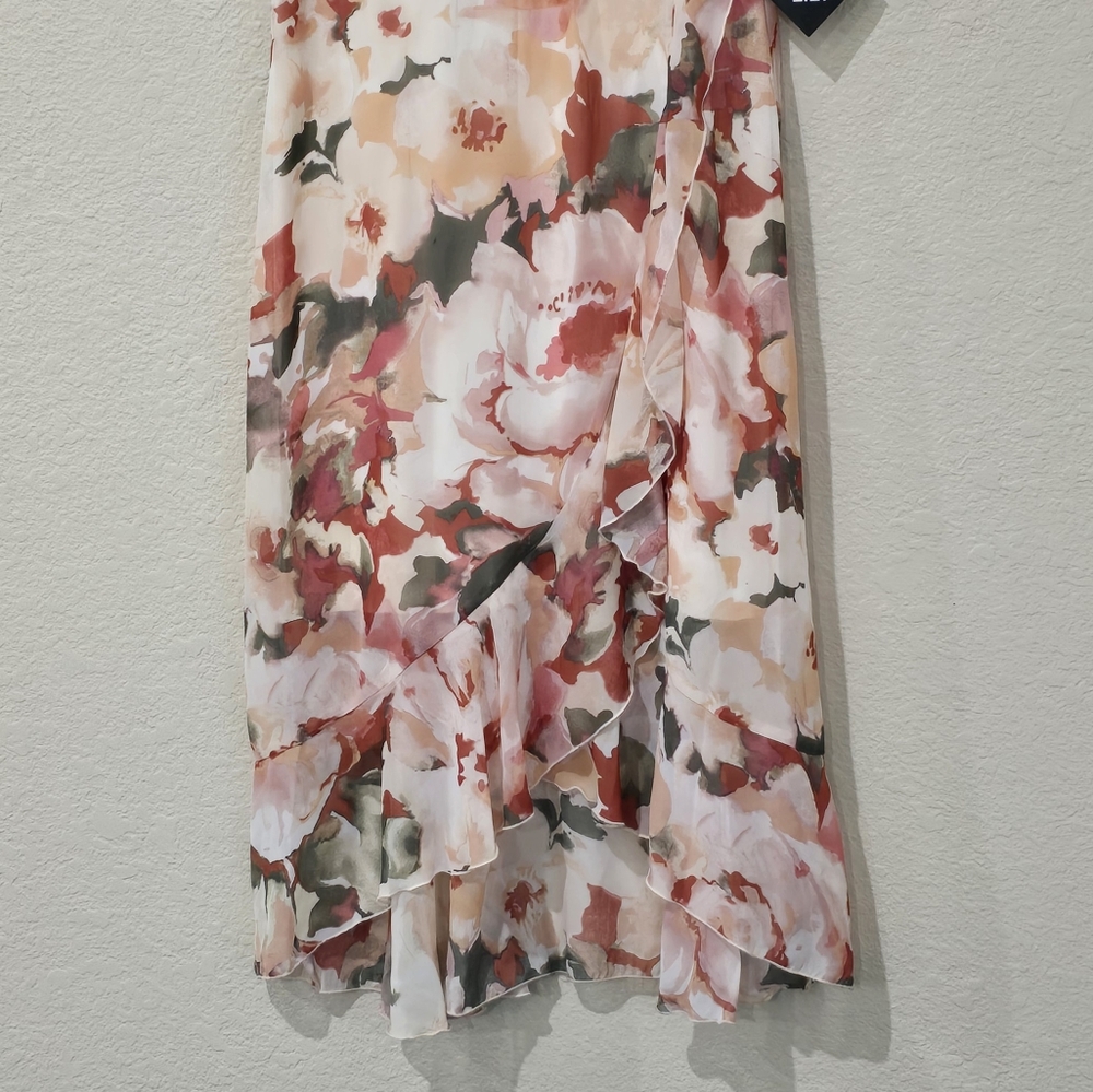 Kate Lex High Low Floral Dress - Pink and Cream - Picture 2 of 5